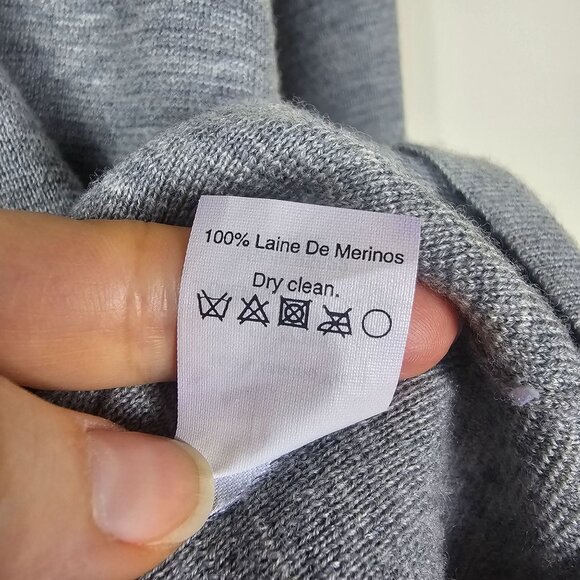 J. Crew V-Neck Grey Sweater Sz XS Merino Pockets Relaxed Quiet Luxury Capsule - Picture 7 of 9